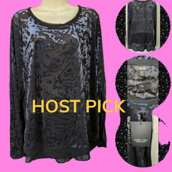 Simply Vera Vera Wang Tops - SIMPLY VERA VERA WANG BURNOUT VELVET TUNIC NWT